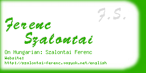 ferenc szalontai business card